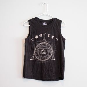 Recycled Karma Black Moon Phase Yoga Tank Top M